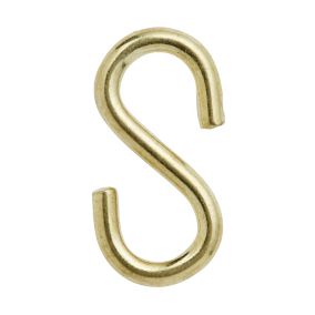 Diall Brass-plated Steel S-hook (H)30mm, Pack of 4