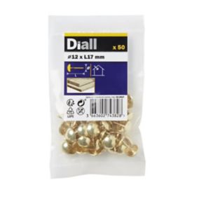 Diall Brass-plated Upholstery nail (L)12mm, Pack of 50