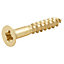 Diall Brass Screw (Dia)4mm (L)25mm, Pack of 25