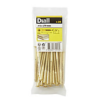 Diall Brass Screw (Dia)5mm (L)70mm, Pack of 25