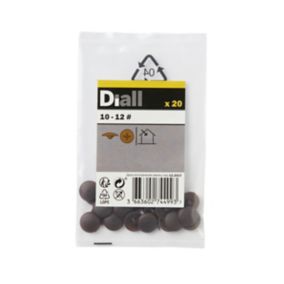Diall Brown Plastic Decorative Screw cap (Dia)12mm, Pack of 20