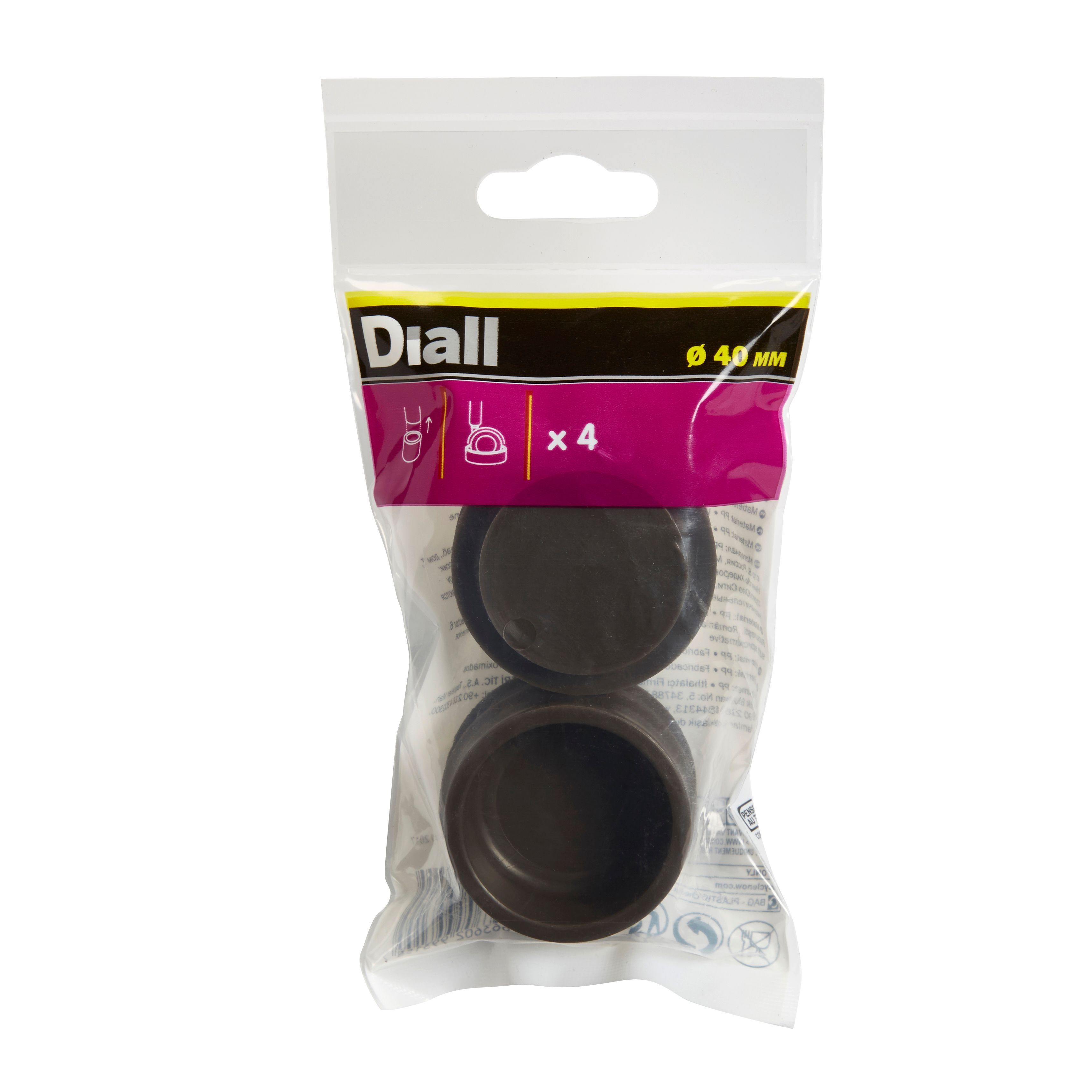 Diall Brown PVC Leg protectors (Dia)40mm, Pack of 4