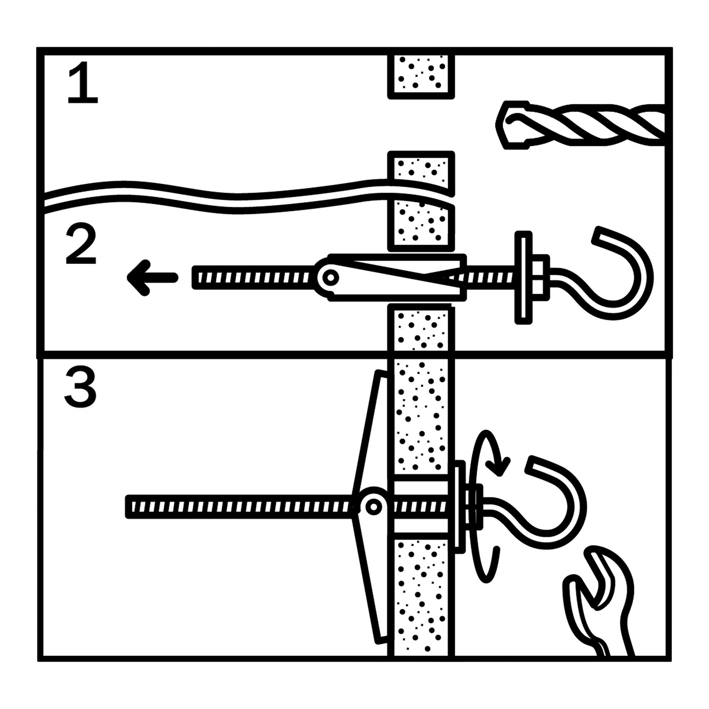 Diall C-hook Spring toggle (Dia)4mm (L)75mm, Pack of 2