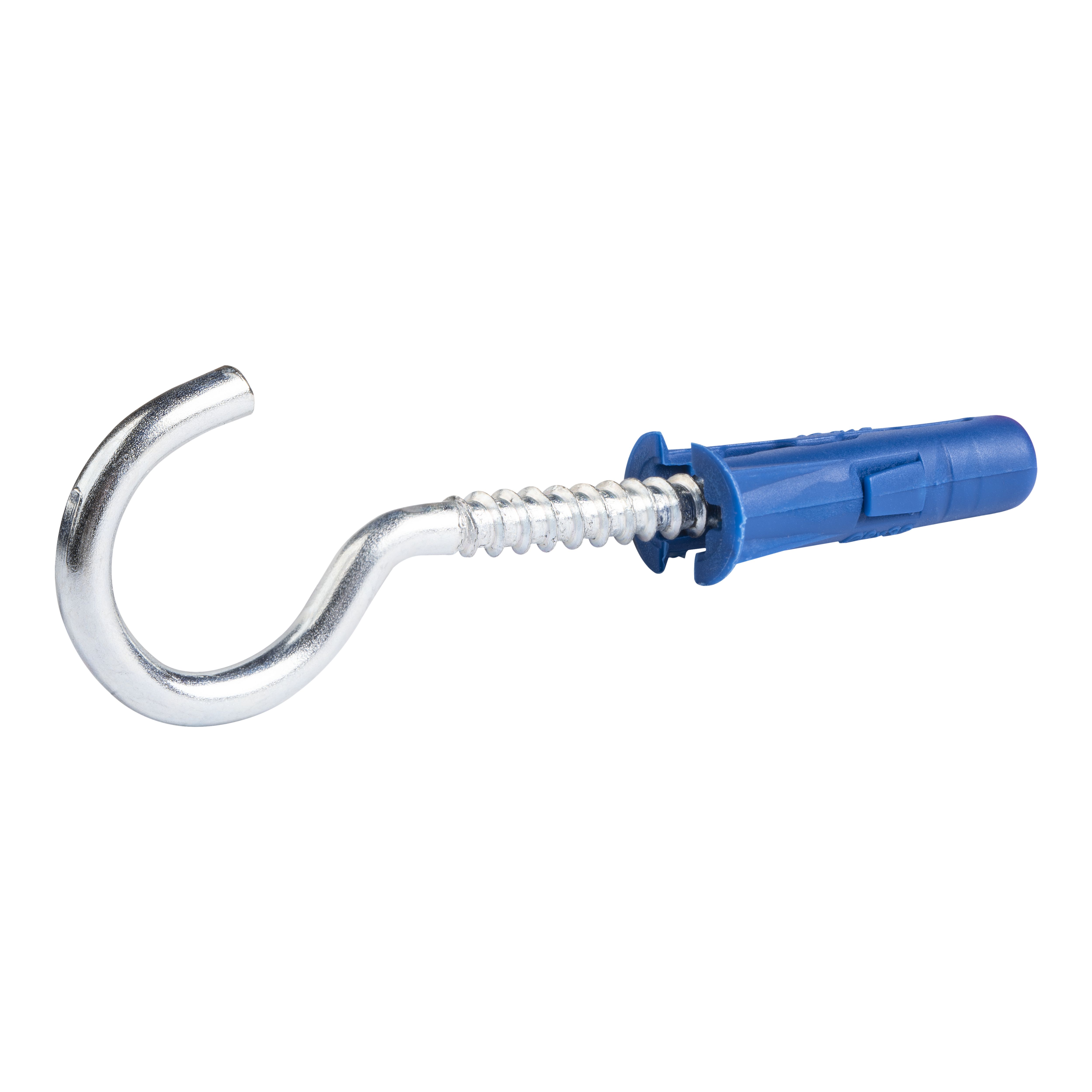 Diall C hook with wall plug (Dia)8mm (L)32mm, Pack of 2