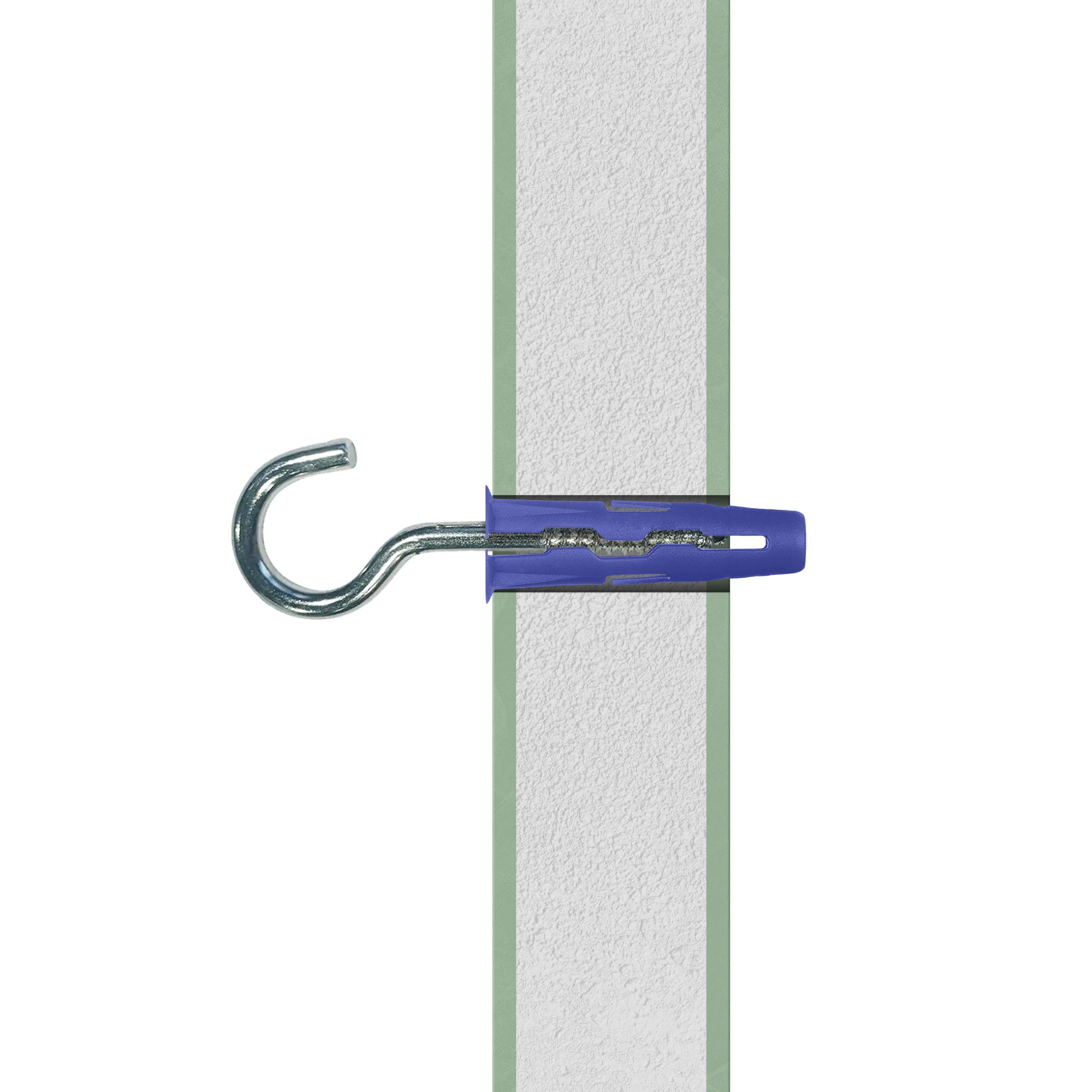 Diall C hook with wall plug (Dia)8mm (L)32mm, Pack of 2