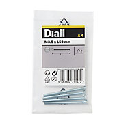 Diall Carbon steel Raised-countersunk Switch box screw (L)50mm, Pack of 4