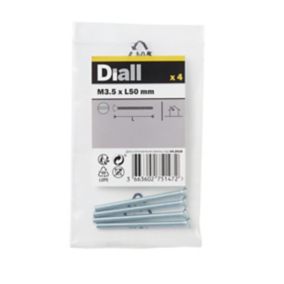Diall Carbon steel Raised-countersunk Switch box screw (L)50mm, Pack of 4