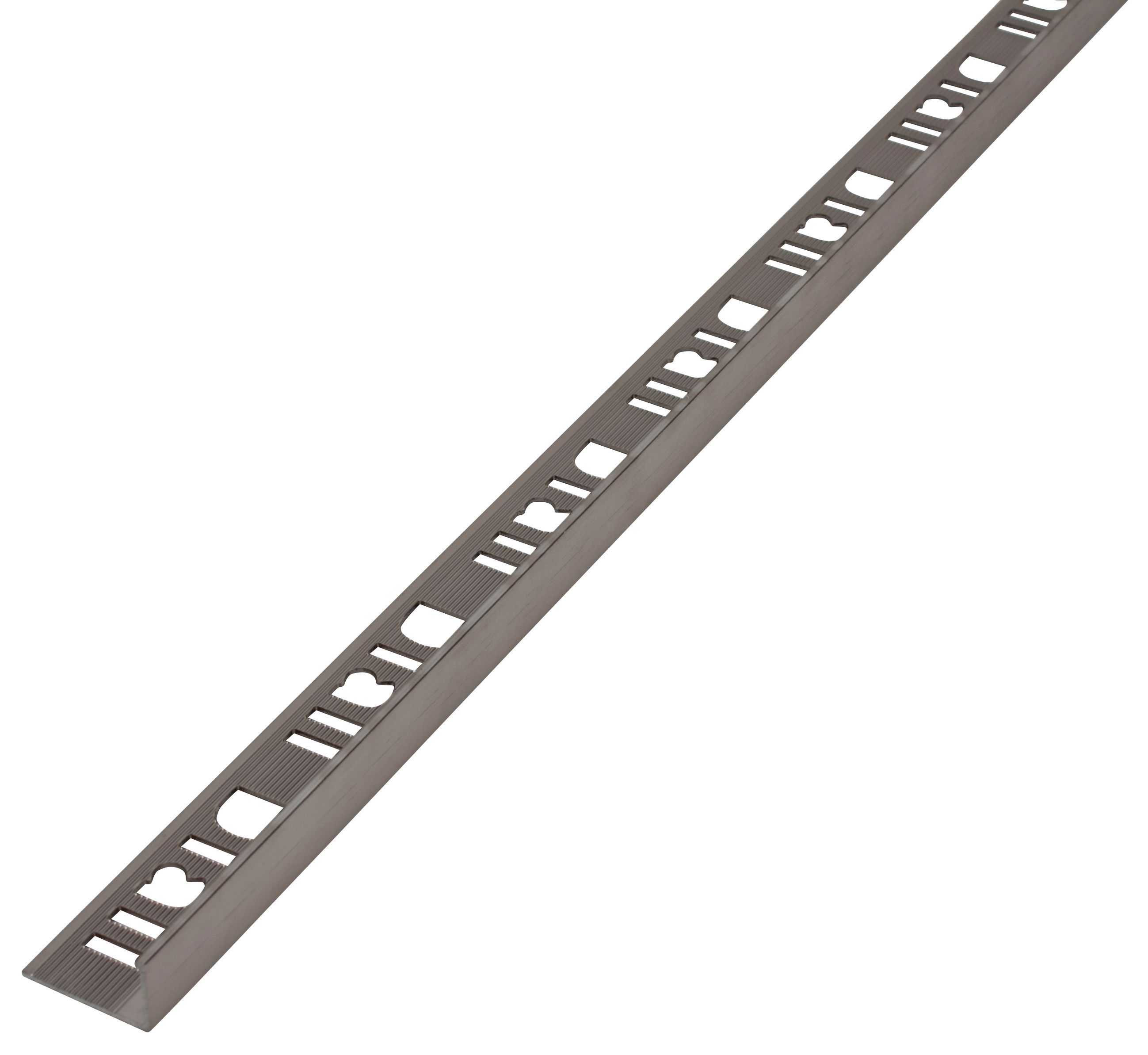 Diall Champagne 8mm Straight Aluminium Tile trim DIY at B&Q