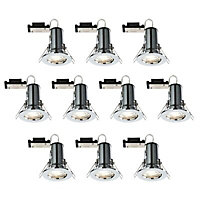 Diall Chrome effect Fixed LED Fire-rated Warm white Downlight 3.5W IP20, Pack of 10