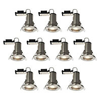 Diall Chrome effect Non-adjustable LED Fire-rated Warm white Downlight 3.5W IP20, Pack of 10