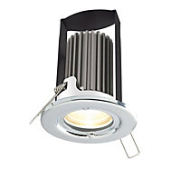 Diall Chrome effect Non-adjustable LED Fire-rated Warm white Downlight 5W IP65