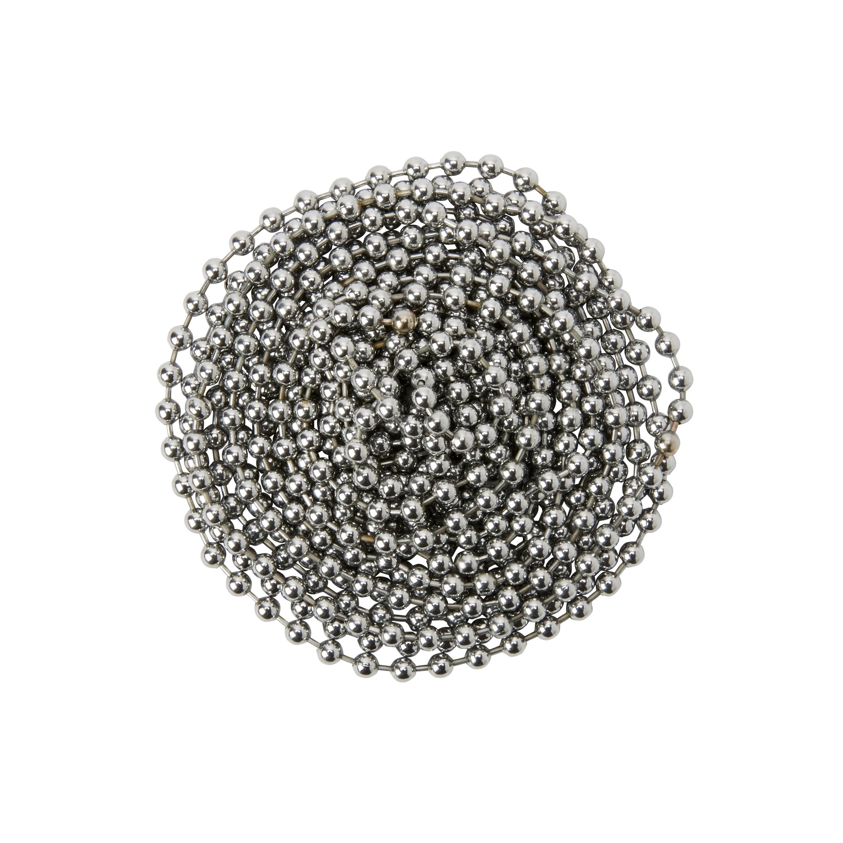 Diall Chrome-plated Brass Bead Chain, (L)2.5m (Dia)3.2mm