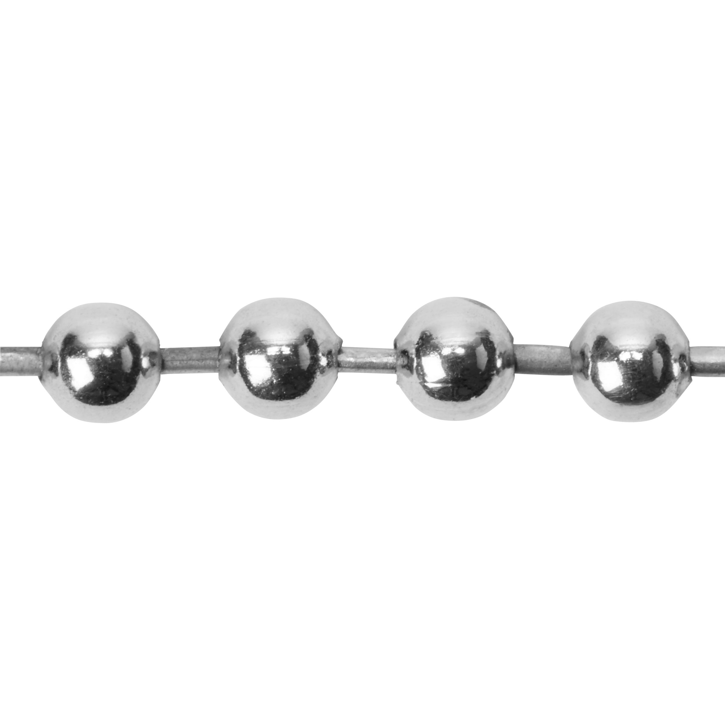 Diall Chrome-plated Brass Bead Chain, (L)2.5m (Dia)3.2mm