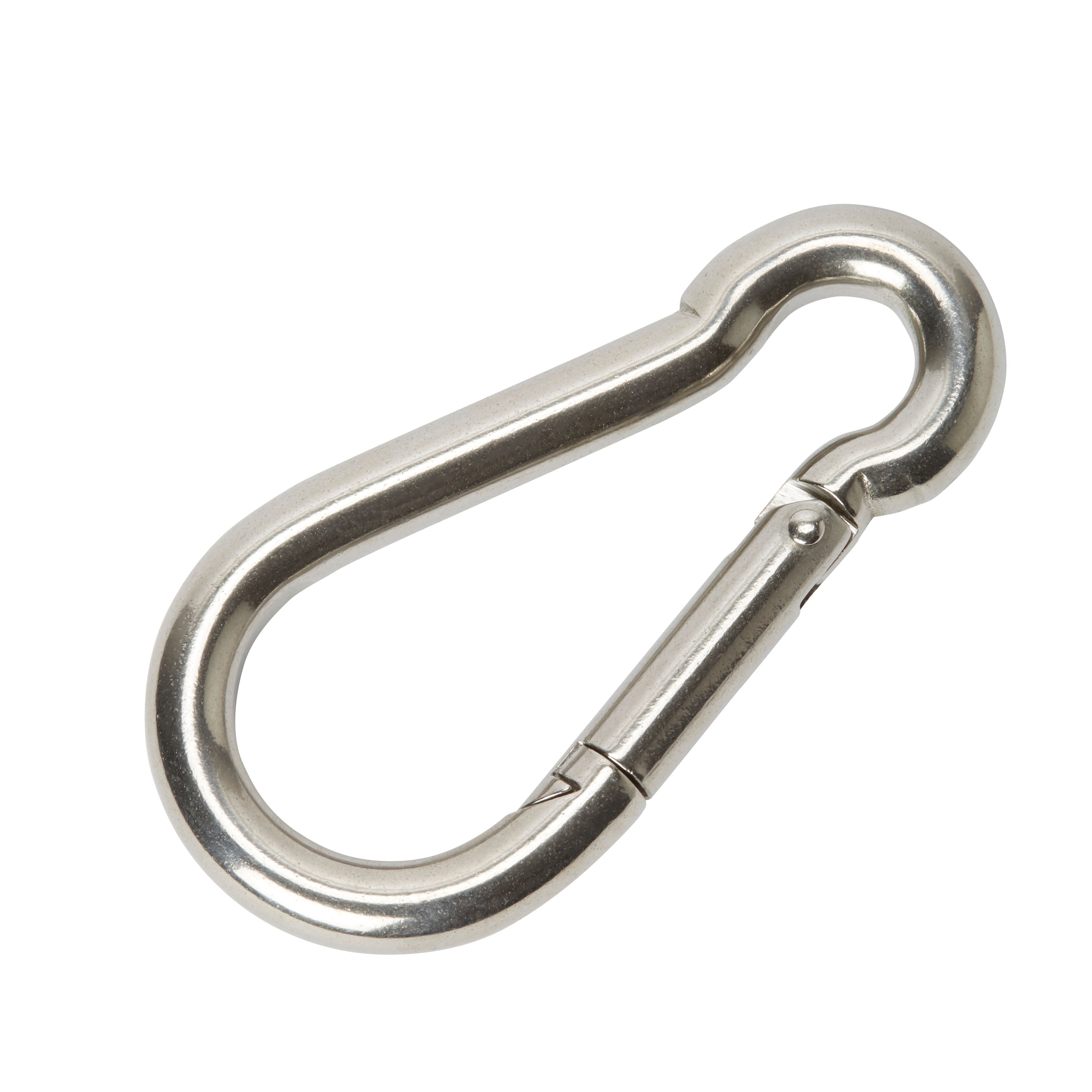 Diall Chrome-plated Stainless steel Spring snap hook (L)100mm