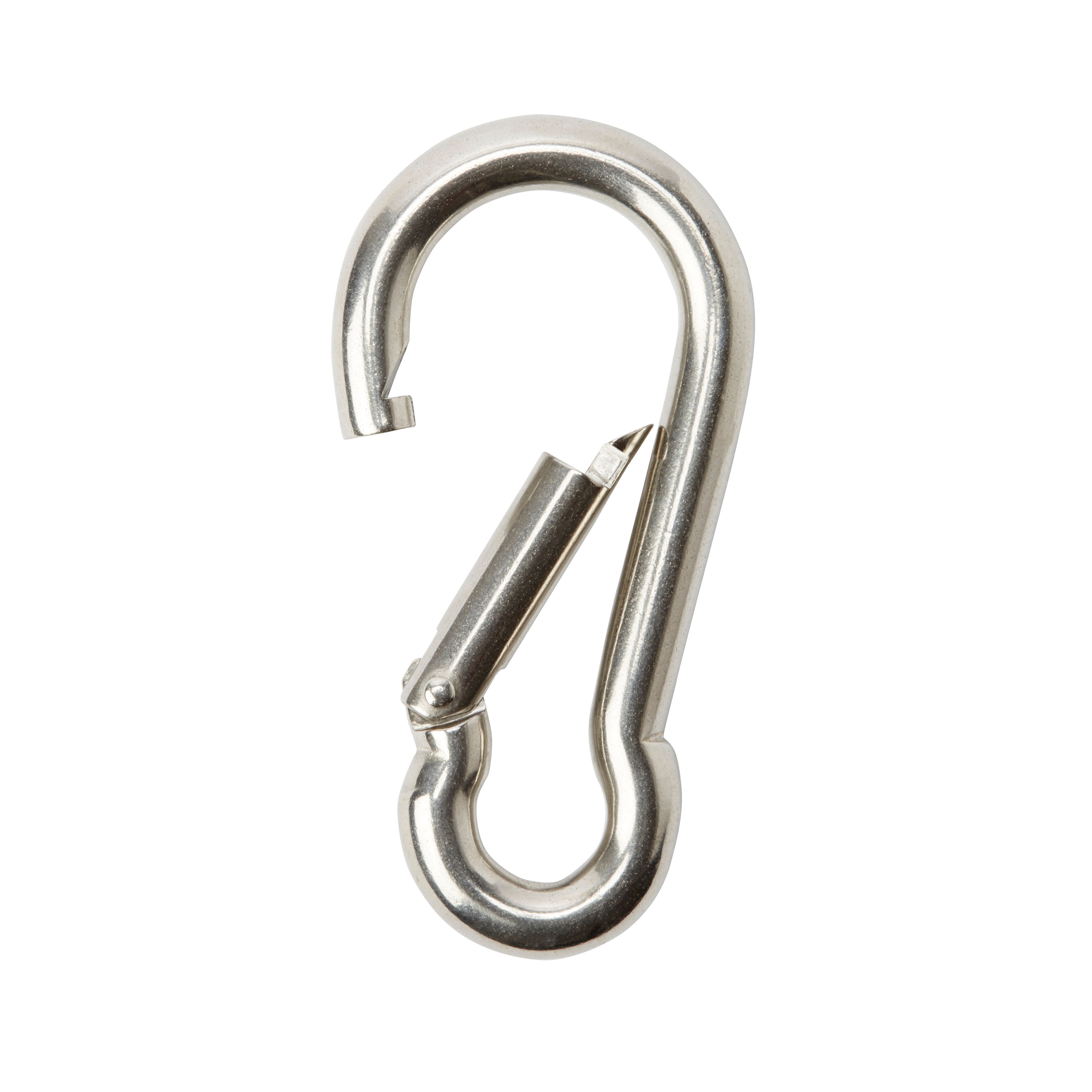 Diall Chrome-plated Stainless steel Spring snap hook (L)100mm
