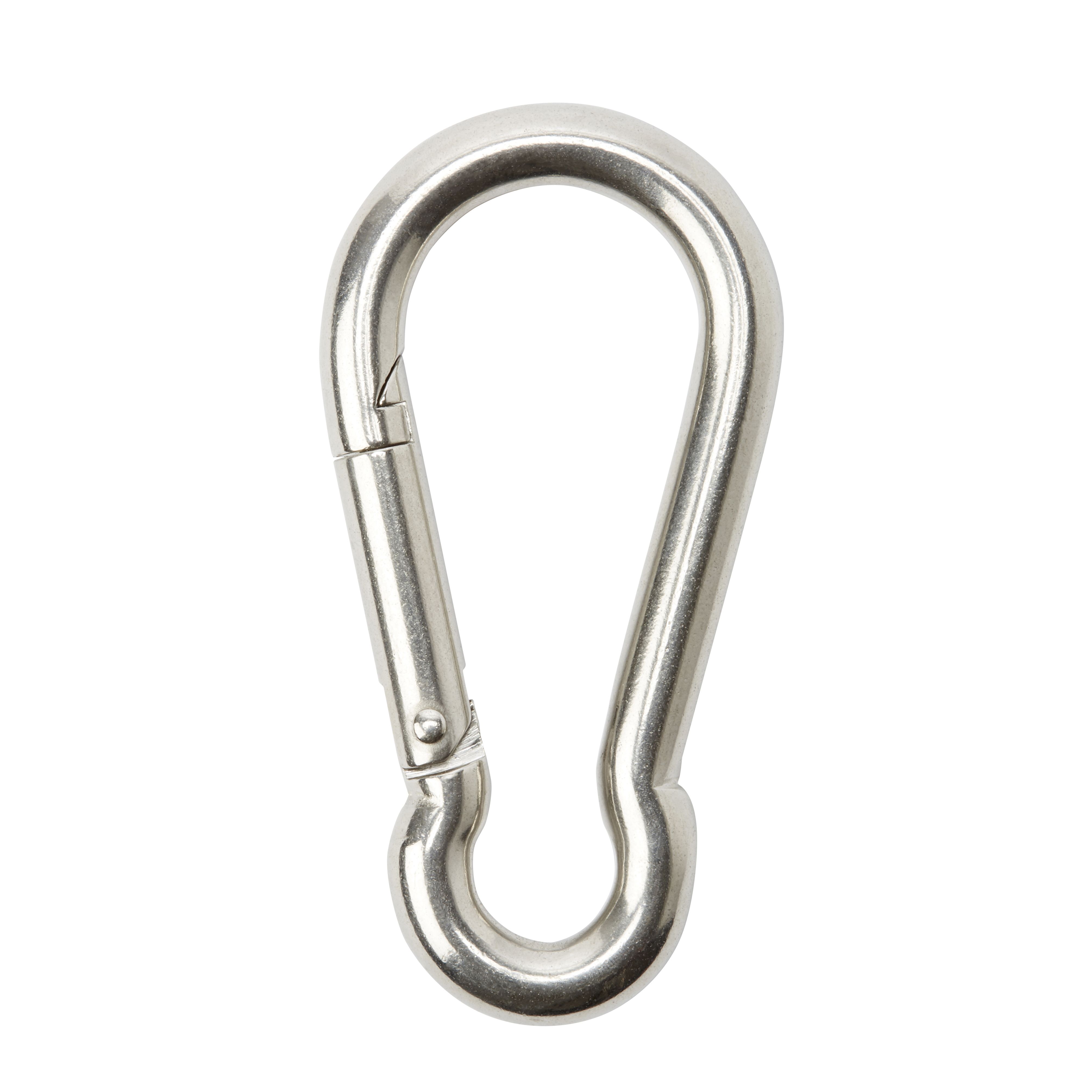 Diall Chrome-plated Stainless steel Spring snap hook (L)50mm
