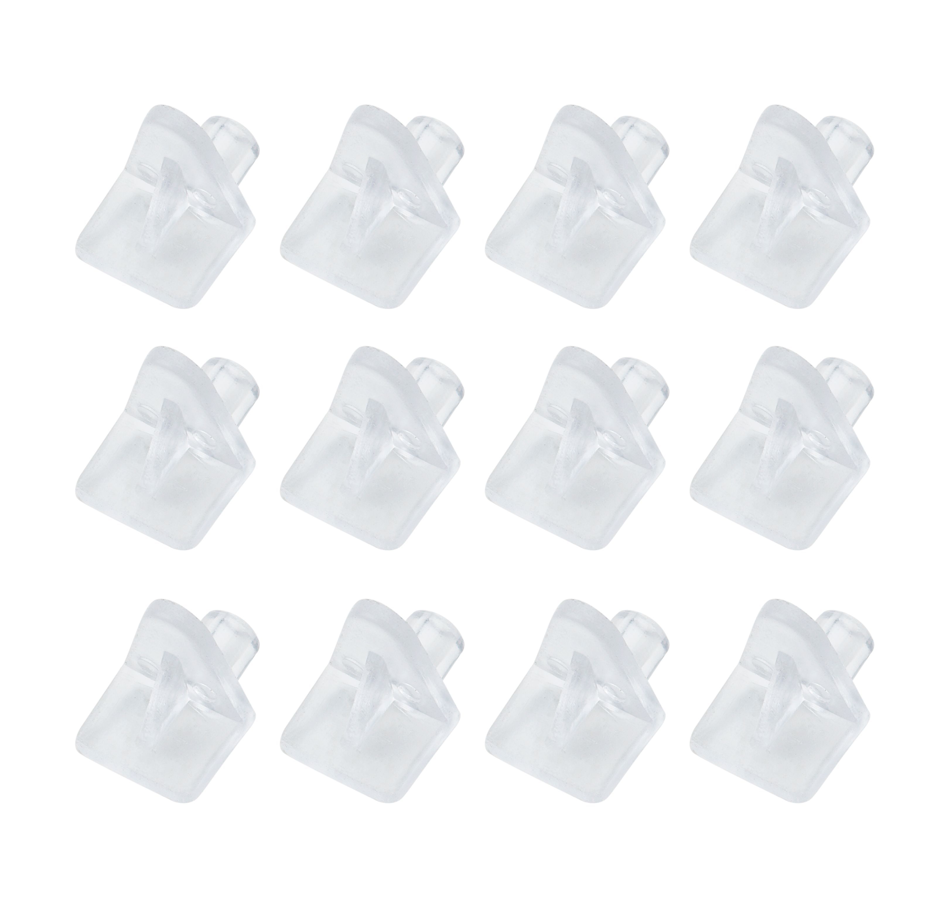 Diall Clear Nickel-plated Plastic Shelf support (L)14mm, Pack of 12