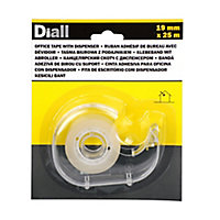 Diall Clear Office Tape (L)25m (W)19mm