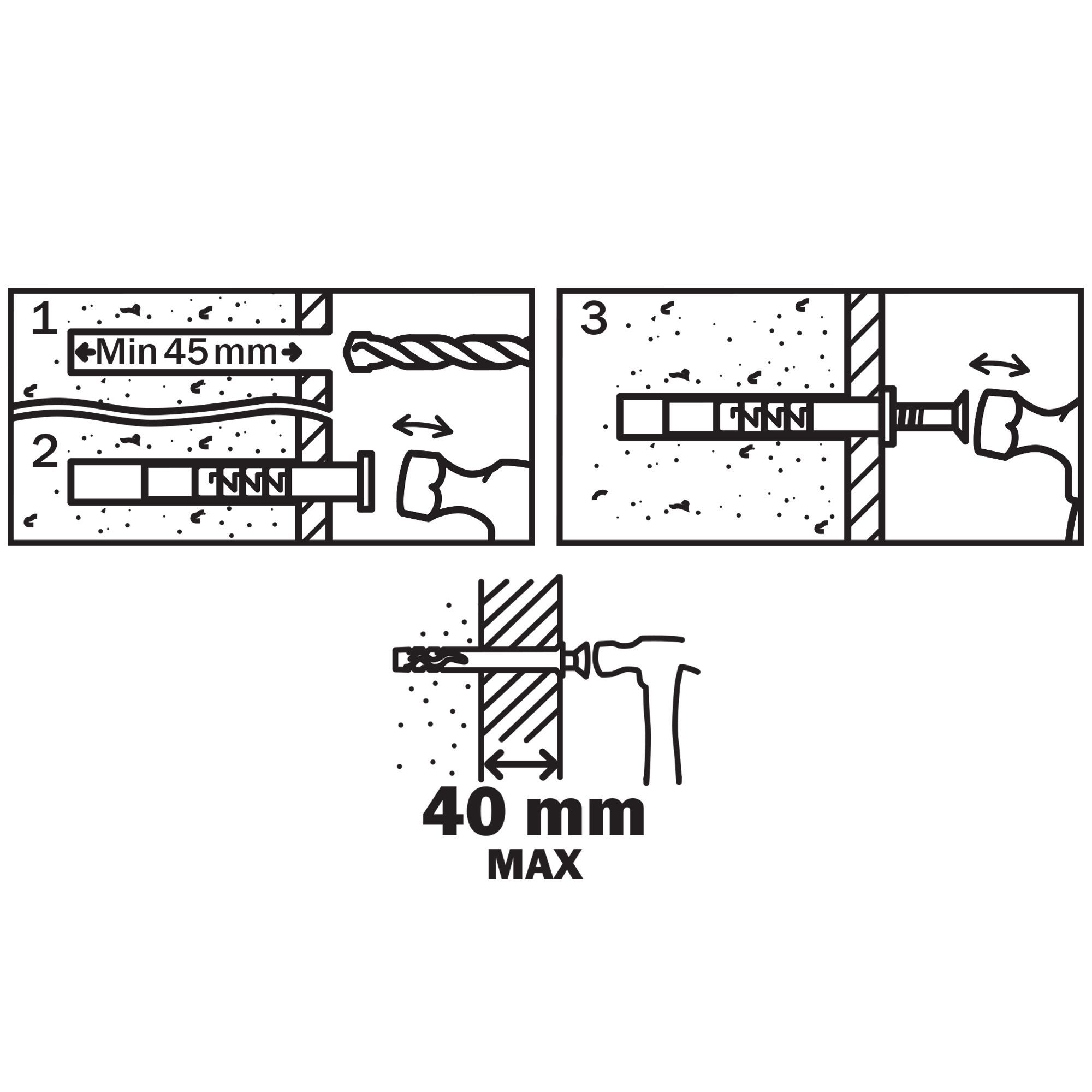 Rawlplug Nylon Hammer-In Fixings 6mm x 60mm 20 Pack - 3