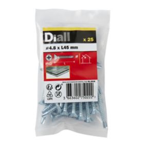 Diall Cruciform Philips Zinc-plated Carbon steel Screw (Dia)4.8mm (L)45mm, Pack of 25