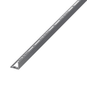 Diall Dark grey 12.5mm Straight Aluminium Tile trim