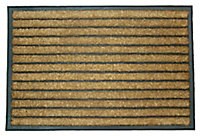 Diall Dominator maxi Black & natural Door mat, 90cm x 60cm