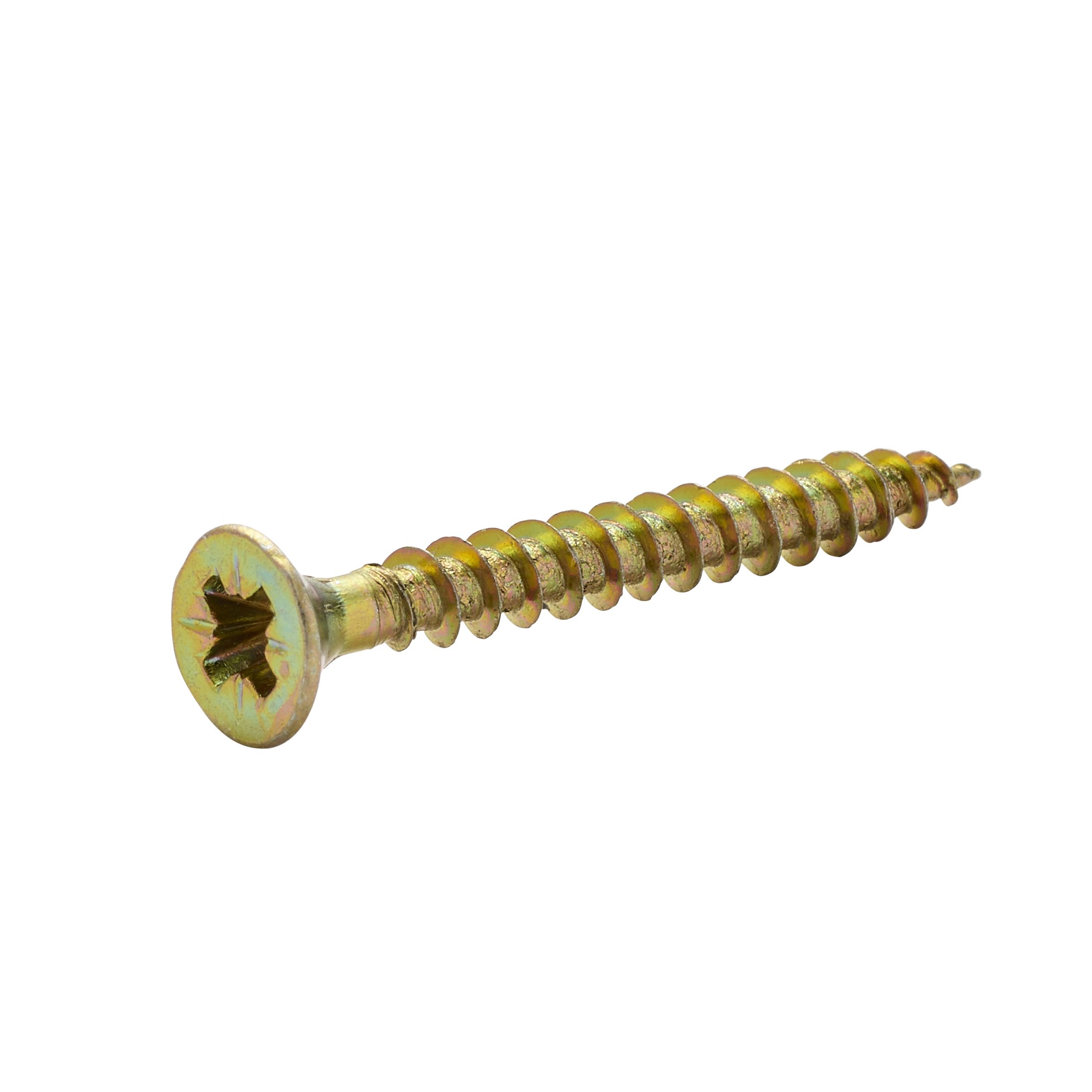 Diall Double-countersunk Yellow-passivated Carbon steel Screw (Dia)3.5mm (L)30mm, Pack of 100