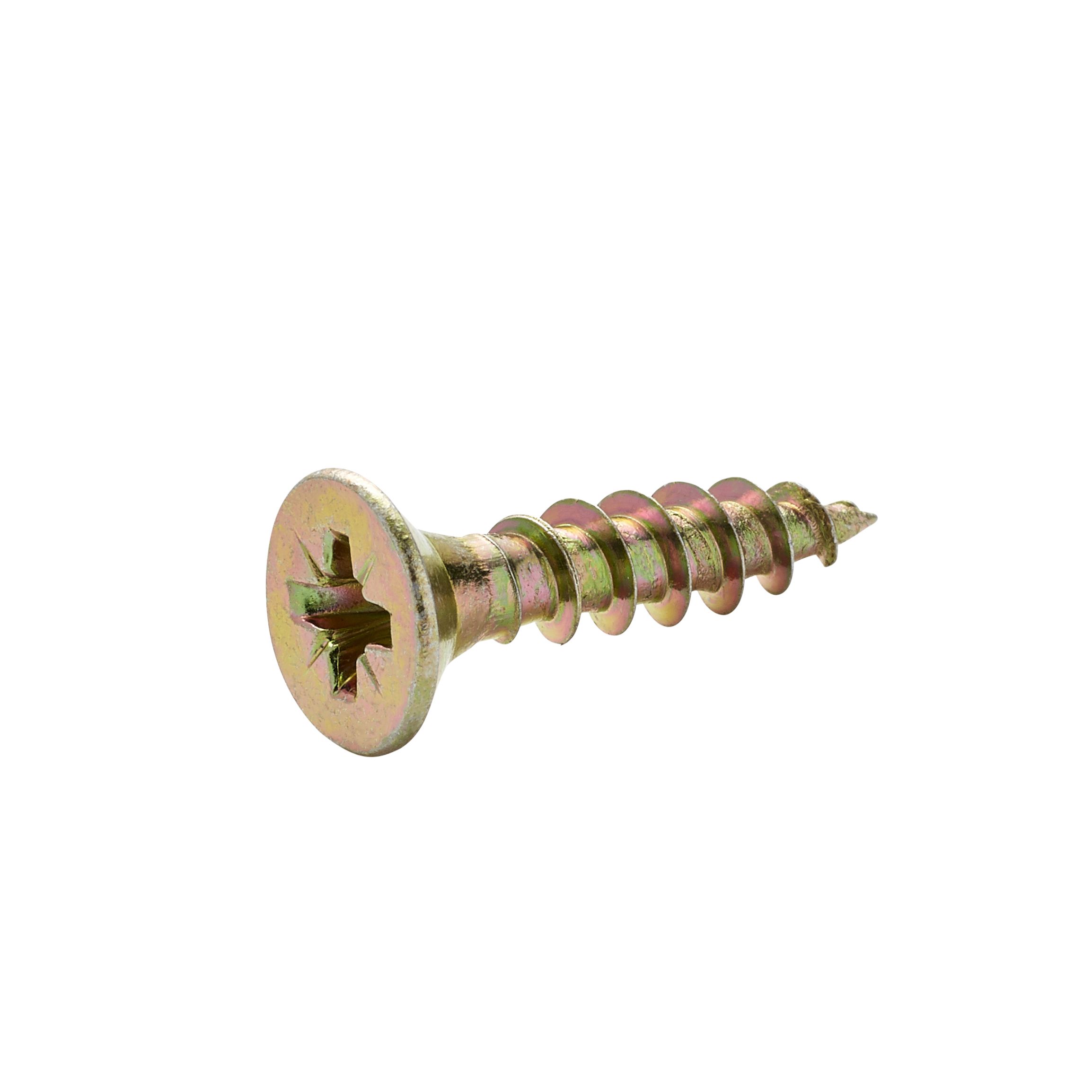 Diall Double-countersunk Yellow-passivated Carbon steel Screw (Dia)4.5mm (L)20mm, Pack of 100