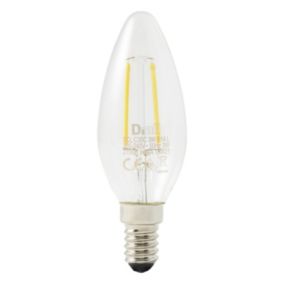 Diall E14 1.8W 250lm Clear Candle Warm white LED filament Light bulb