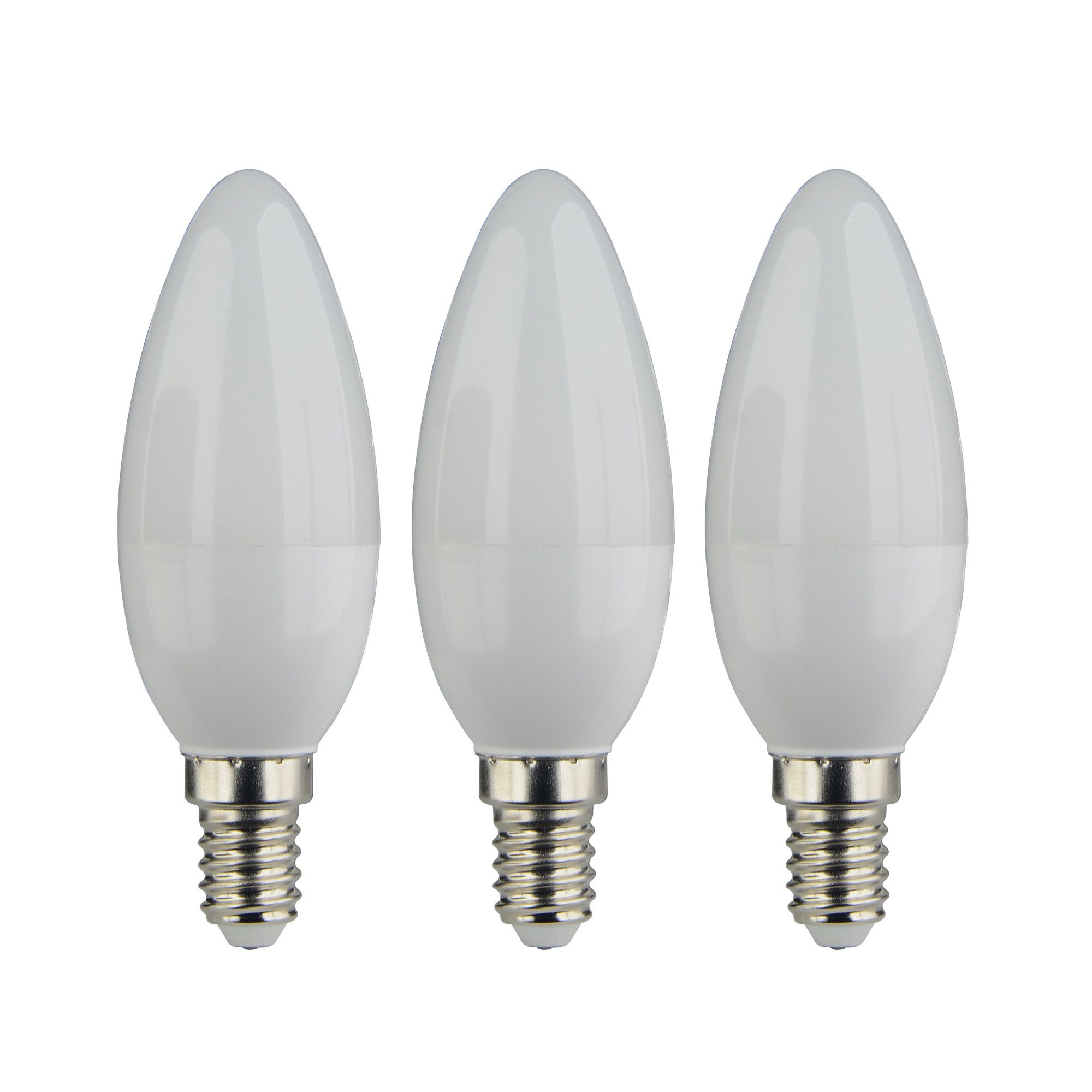 Diall E14 2.2W 250lm Frosted Candle Warm white LED Light bulb, Pack of 3