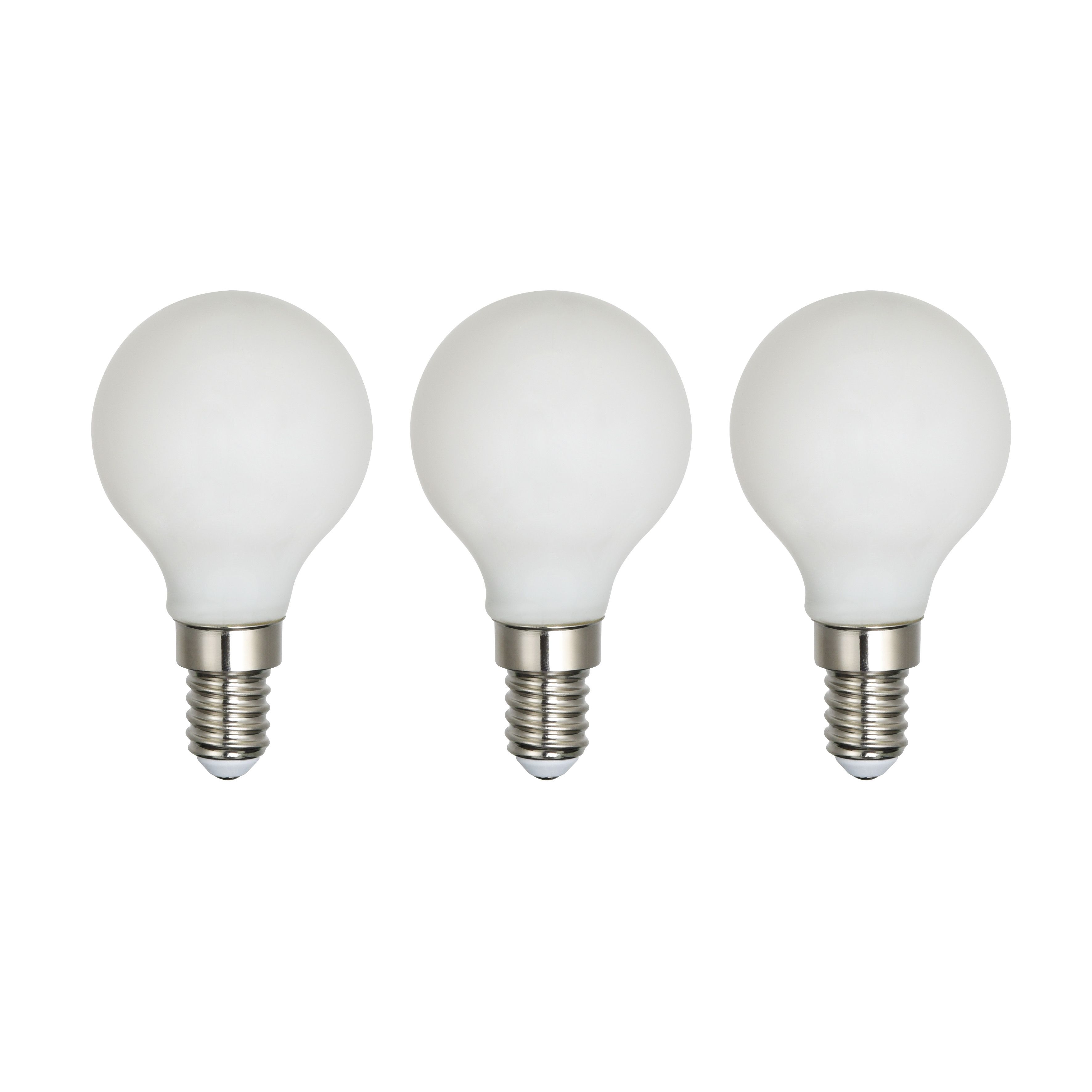 Diall E14 250lm Mini globe Warm white LED Filament Light bulb, Pack of 3