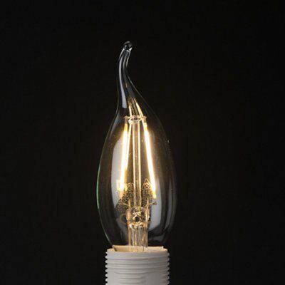 Diall E14 2W 250lm Candle LED Filament Light bulb