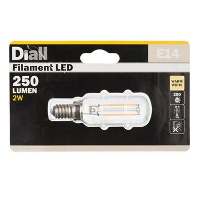Diall E14 2W 250lm T26 LED filament Light bulb