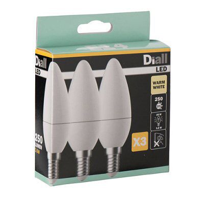 Diall E14 3.6W 250lm LED Light bulb, Pack of 3