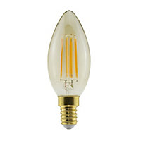 Diall E14 3W 250lm Amber Candle Warm white LED filament Light bulb