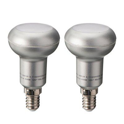 Diall E14 3W 250lm Reflector (R50) Neutral LED Light bulb, Pack of 2