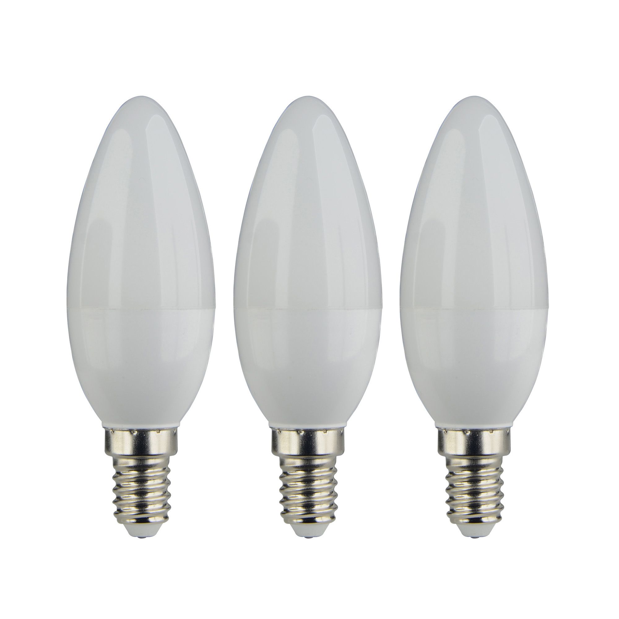 Diall E14 4.2W 470lm Frosted Candle Warm white LED Light bulb, Pack of