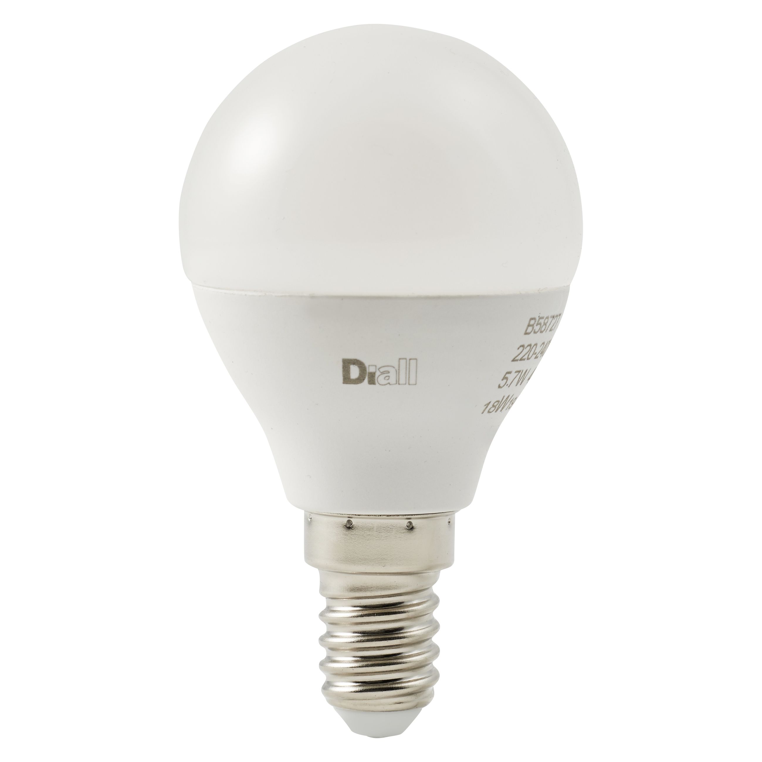 Diall E14 4.2W 470lm Frosted Mini globe Warm white LED Light bulb