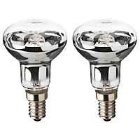Diall E14 42W Reflector (R50) Halogen Dimmable Light bulb, Pack of 2