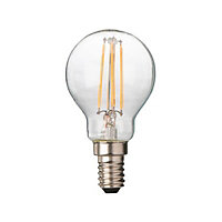 Diall E14 4W 470lm Mini globe LED Filament Light bulb