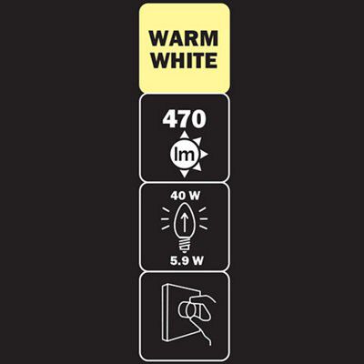 Diall E14 5.9W 470lm Candle LED Dimmable Light bulb