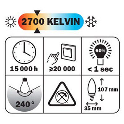Diall E14 5.9W 470lm Candle LED Dimmable Light bulb