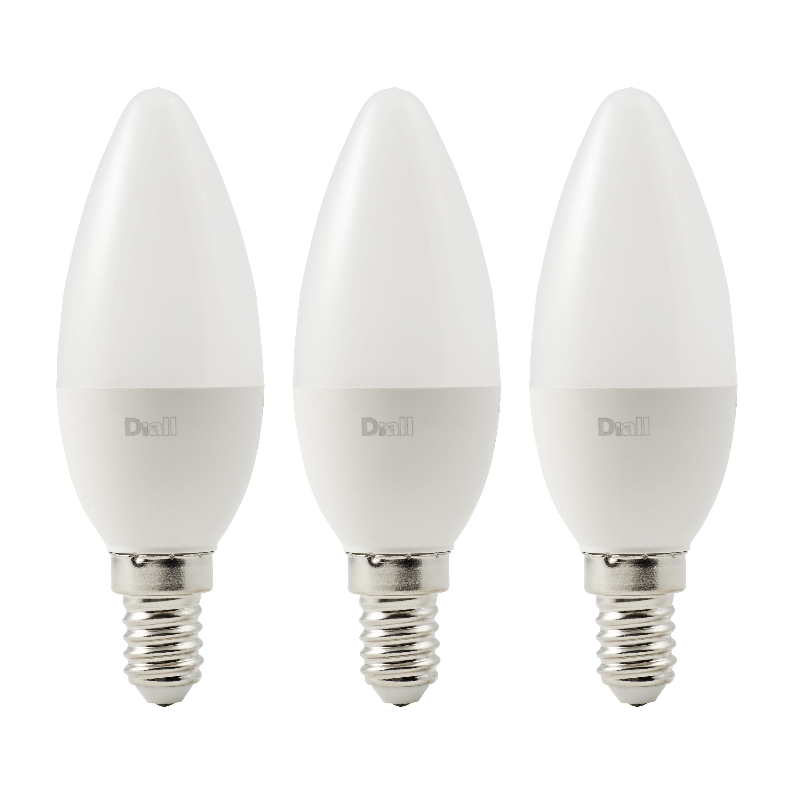 Diall E14 470lm Candle Warm LED Light Pack of 3 | DIY at B&Q