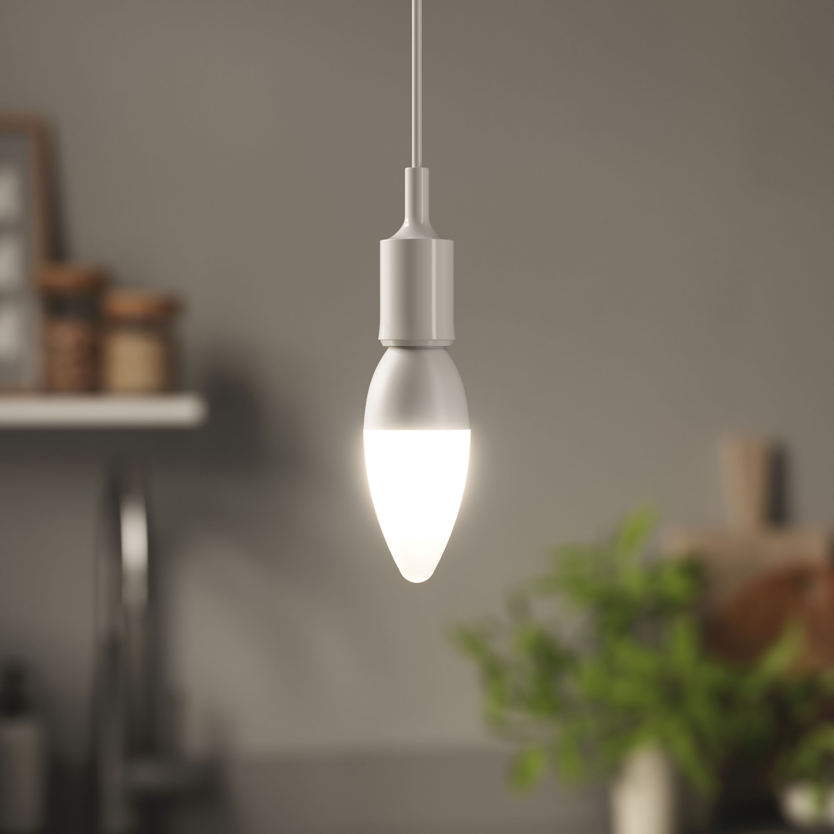 Diall E14 6.5W 806lm 180° Frosted Candle Neutral white LED Light bulb, Pack of 3