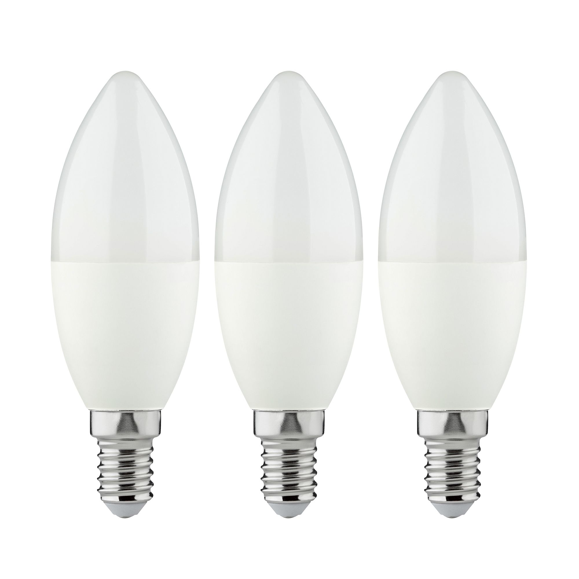 Diall E14 6.5W 806lm 180° Frosted Candle Neutral white LED Light bulb, Pack of 3