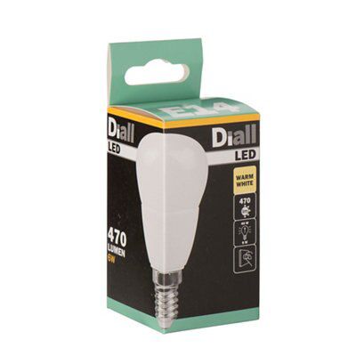 Diall E14 6W 470lm Mini globe LED Dimmable Light bulb