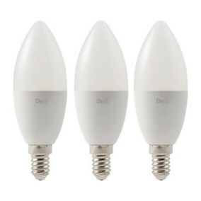 Diall E14 9W 806lm Candle Multicolour LED Dimmable Light bulb, Pack of 3