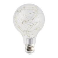 Diall E27 1W 10lm GLS Ice white LED Filament Light bulb