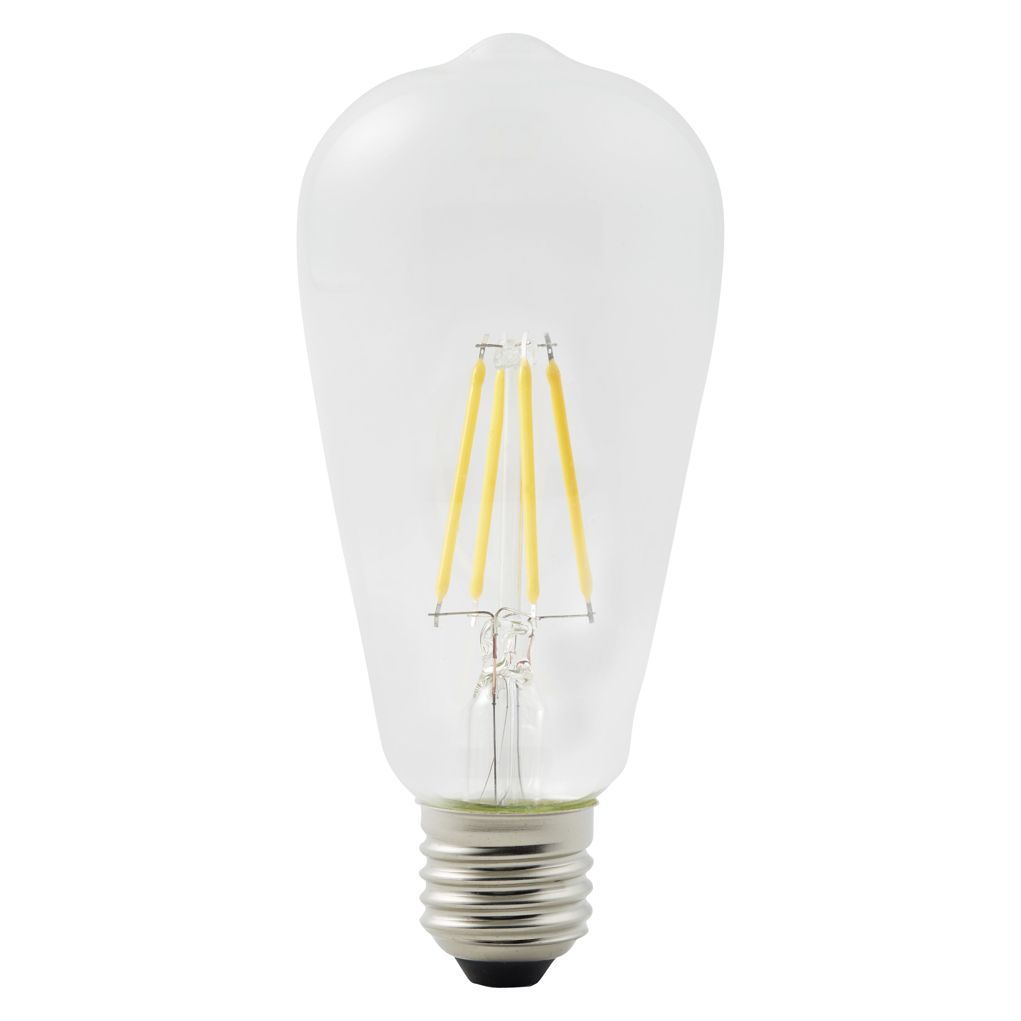 Diall E27 3.4W 470lm Clear ST64 Warm white LED filament Light bulb