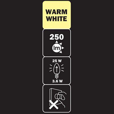 Diall E27 3.6W 250lm Candle LED Light bulb